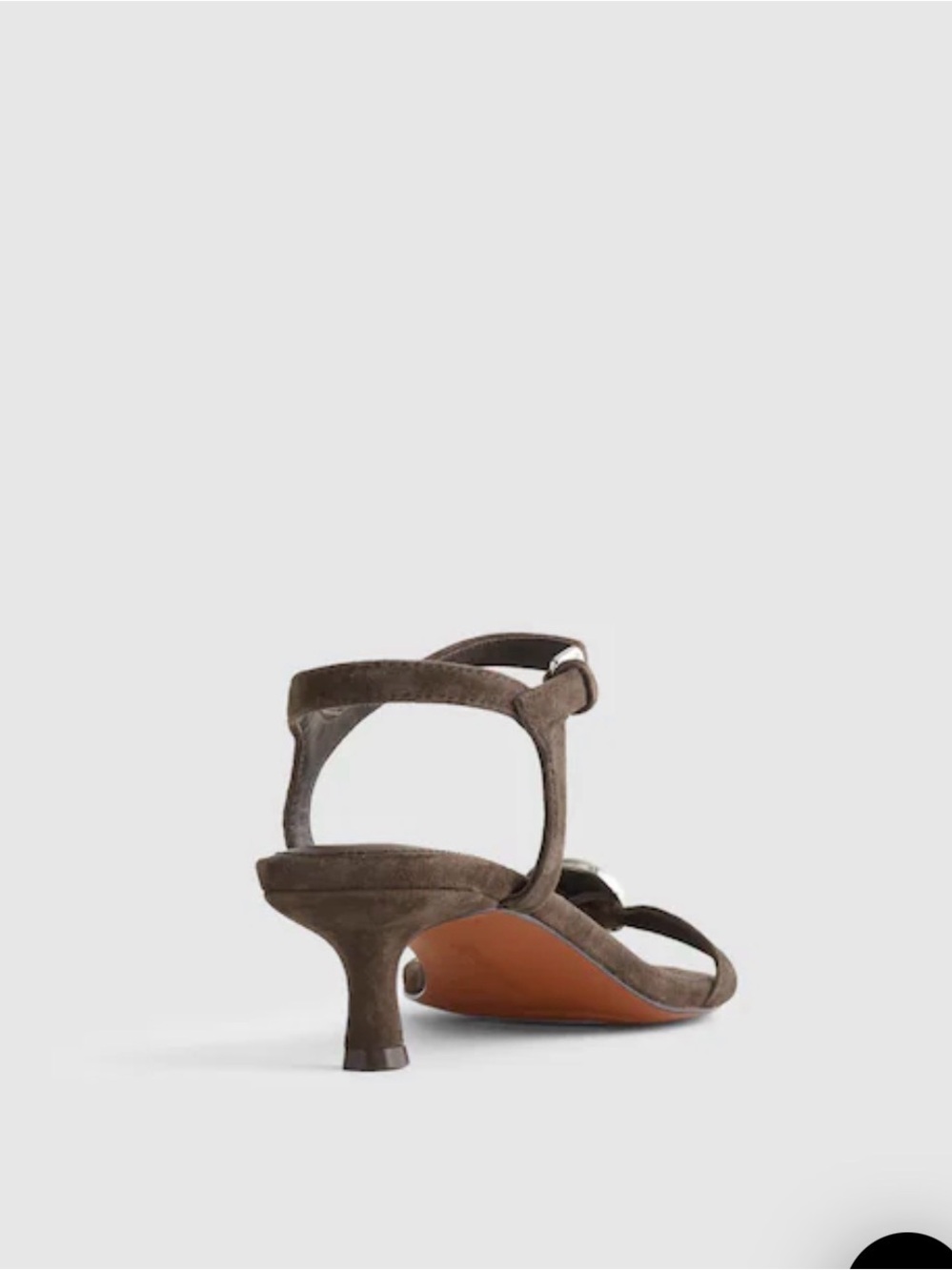 Madewell Mila sculpted hardware thong sandal in suede, NWT, charred oak, size 8 - Picture 3 of 7